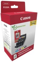 Canon CLI-526 C/M/Y/BK schwarz, cyan, magenta, gelb Druckerpatronen + Fotopapier