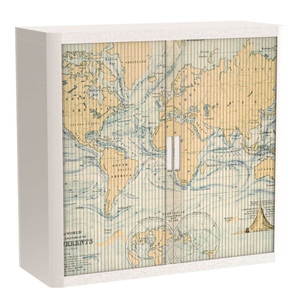 PAPERFLOW easyOffice Vintage Rollladenschrank 62488 2 Fachböden 110,0 x 41,5 x 104,0 cm