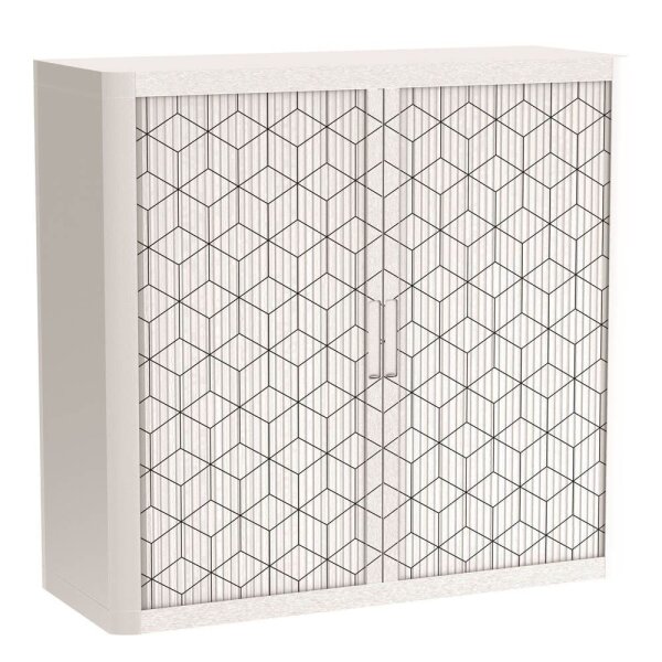PAPERFLOW easyOffice Black & White Rollladenschrank 60452 2 Fachböden 110,0 x 41,5 x 104,0 cm