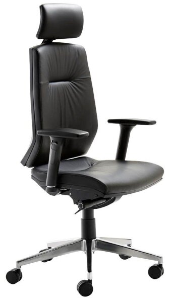 Mayer Bürostuhl myCONTRACT LINE, 2480 81 007 Leder schwarz, Gestell alu