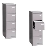 BISLEY LIGHT Hängeregistraturschrank silber 4 Schubladen 41,3 x 62,2 x 132,1 cm, 1 St.