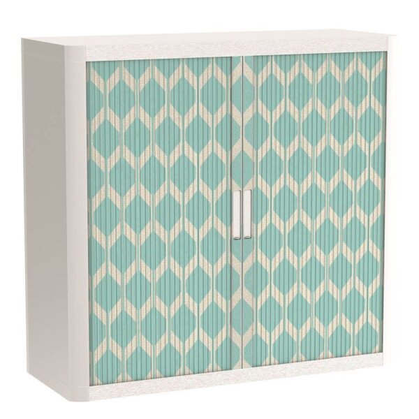 PAPERFLOW easyOffice Vintage Rollladenschrank 60868 2 Fachböden 110,0 x 41,5 x 104,0 cm