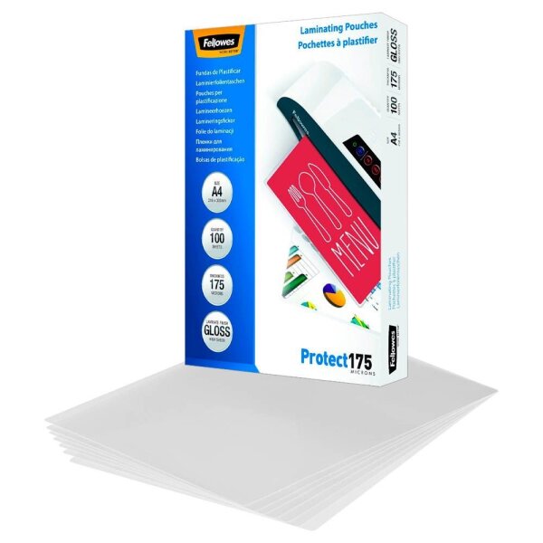 Fellowes Laminierfolien Protect175 glänzend für A4 175 micron, 100 St.