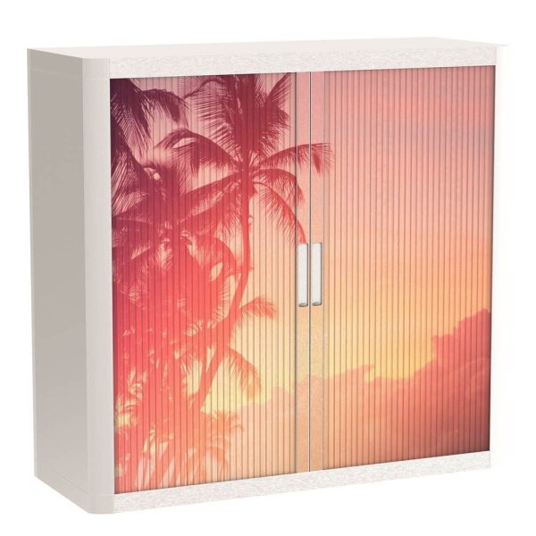 PAPERFLOW easyOffice Tropical Rollladenschrank 61290 2 Fachböden 110,0 x 41,5 x 104,0 cm