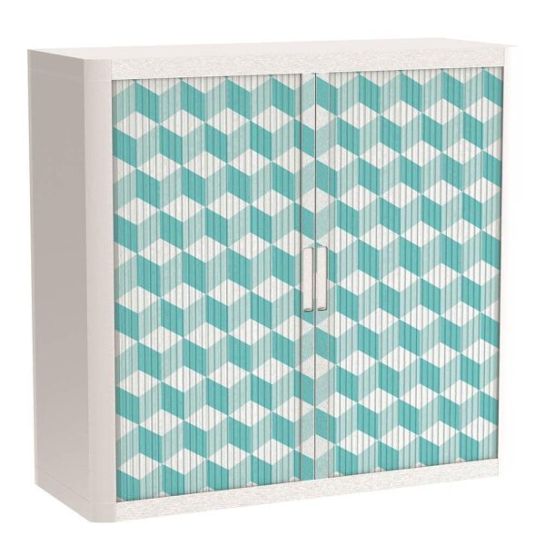 PAPERFLOW easyOffice Vintage Rollladenschrank 60964 2 Fachböden 110,0 x 41,5 x 104,0 cm