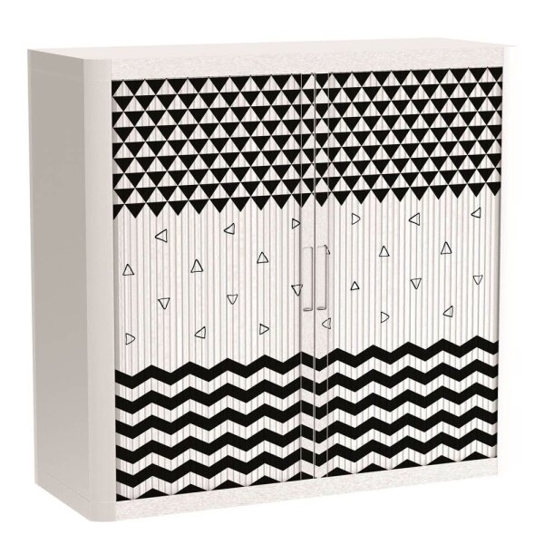 PAPERFLOW easyOffice Black & White Rollladenschrank 60436 2 Fachböden 110,0 x 41,5 x 104,0 cm