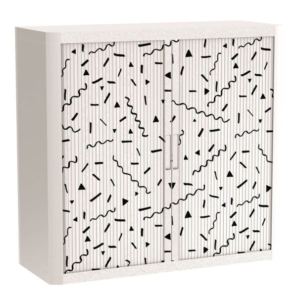 PAPERFLOW easyOffice Black & White Rollladenschrank 60420 2 Fachböden 110,0 x 41,5 x 104,0 cm