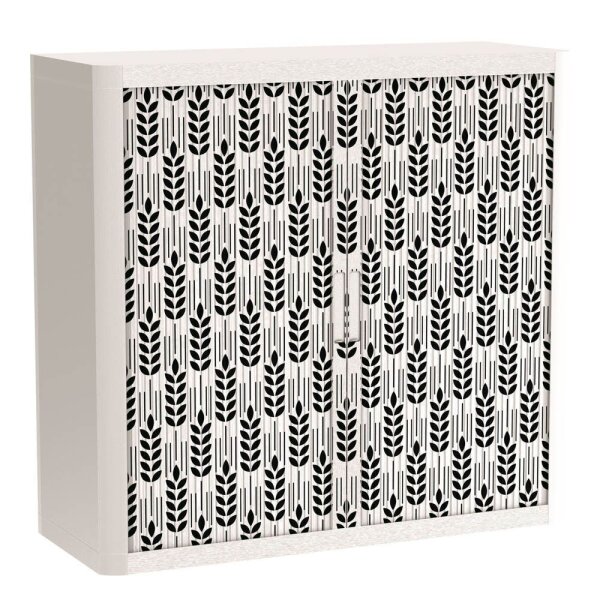 PAPERFLOW easyOffice Black & White Rollladenschrank 60516 2 Fachböden 110,0 x 41,5 x 104,0 cm