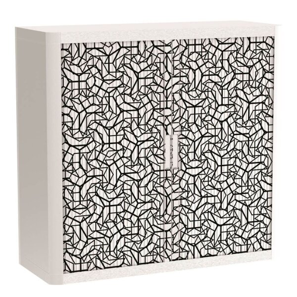PAPERFLOW easyOffice Black & White Rollladenschrank 62304 2 Fachböden 110,0 x 41,5 x 104,0 cm
