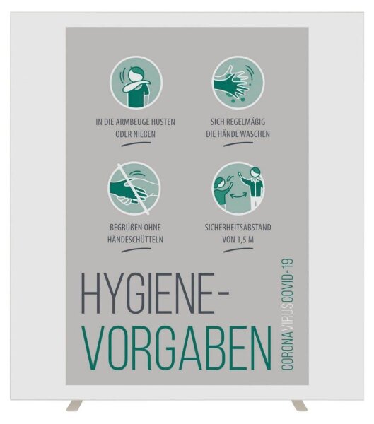 PAPERFLOW Trennwand easyScreen, Hygiene-Vorgaben weiß 160,0 x 174,0 cm, 1 St.