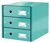 LEITZ Schubladenbox Click & Store  eisblau 60480051, DIN A4 mit 3 Schubladen, 1 St.