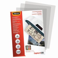 Fellowes Laminierfolien Capture125 glänzend für A4 125 micron selbstklebender Rücken, 100 St.