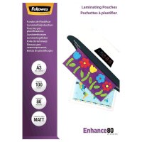Fellowes Laminierfolien Enhance80 matt für A3 80...
