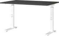 GERMANIA DOWNEY höhenverstellbarer Schreibtisch grafit rechteckig, C-Fuß-Gestell weiß 120,0 x 80,0 cm