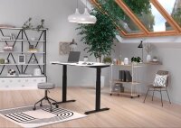 GERMANIA JET höhenverstellbarer Schreibtisch weiß rechteckig, T-Fuß-Gestell schwarz 120,0 x 80,0 cm
