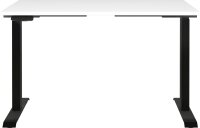 GERMANIA JET höhenverstellbarer Schreibtisch weiß rechteckig, T-Fuß-Gestell schwarz 120,0 x 80,0 cm
