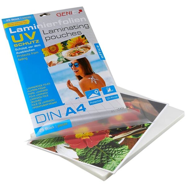 GENIE Laminierfolien glänzend für A4 125 micron, 25 St.