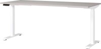 GERMANIA JET höhenverstellbarer Schreibtisch kaschmir rechteckig, T-Fuß-Gestell weiß 180,0 x 80,0 cm