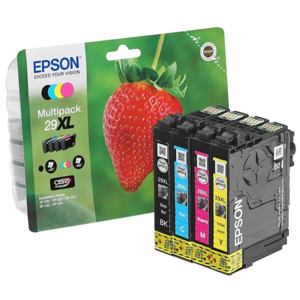 EPSON 29XL / T2996XL (Erdbeere) schwarz, cyan, magenta, gelb Druckerpatronen, 4er-Set