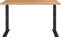 GERMANIA DOWNEY höhenverstellbarer Schreibtisch navarra-eiche rechteckig, C-Fuß-Gestell schwarz 120,0 x 80,0 cm