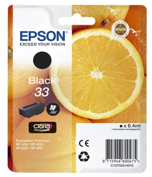 EPSON 33 / T3331 (Orangen) schwarz Druckerpatrone