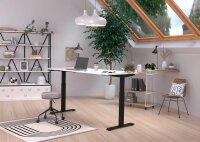 GERMANIA JET höhenverstellbarer Schreibtisch weiß rechteckig, T-Fuß-Gestell schwarz 180,0 x 80,0 cm