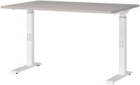 GERMANIA DOWNEY höhenverstellbarer Schreibtisch kaschmir rechteckig, C-Fuß-Gestell weiß 120,0 x 80,0 cm