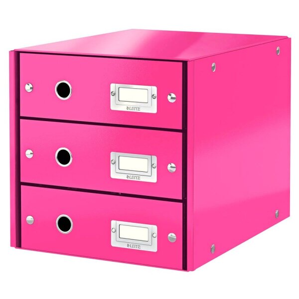 LEITZ Schubladenbox Click & Store  pink 60480023, DIN A4 mit 3 Schubladen, 1 St.