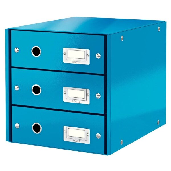 LEITZ Schubladenbox Click & Store  blau 60480036, DIN A4 mit 3 Schubladen, 1 St.
