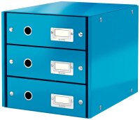 LEITZ Schubladenbox Click & Store  blau 60480036, DIN A4 mit 3 Schubladen, 1 St.