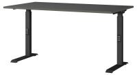 GERMANIA DOWNEY höhenverstellbarer Schreibtisch grafit rechteckig, C-Fuß-Gestell schwarz 140,0 x 80,0 cm