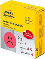 AVERY Zweckform Bewertungspunkte 3859 Gesicht, rot, 250...