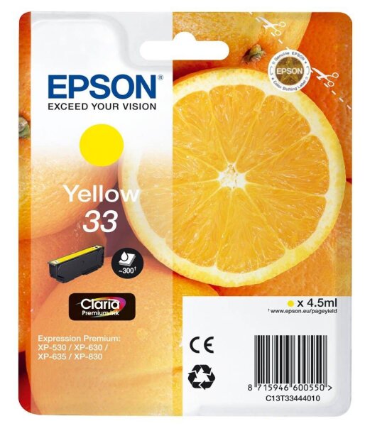 EPSON 33 / T3344 (Orangen) gelb Druckerpatrone