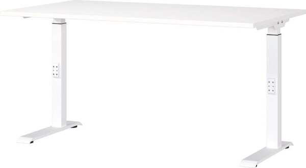 GERMANIA DOWNEY höhenverstellbarer Schreibtisch weiß rechteckig, C-Fuß-Gestell weiß 140,0 x 80,0 cm