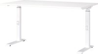 GERMANIA DOWNEY höhenverstellbarer Schreibtisch weiß rechteckig, C-Fuß-Gestell weiß 140,0 x 80,0 cm