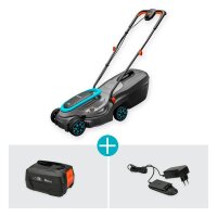 GARDENA PowerMax 32/18V P4A Ready-to-Use Set Akku-Rasenmäher 18,0 V für bis zu 200,0 m², mit 1 Akku