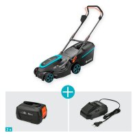 GARDENA PowerMax™ 37/36V P4A Ready-to-Use Set Akku-Rasenmäher 18,0 V für bis zu 350,0 m², mit 2 Akkus