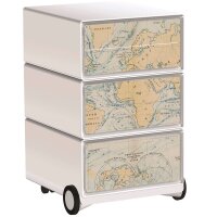 PAPERFLOW easyBox Vintage Rollcontainer weiß, bunt...