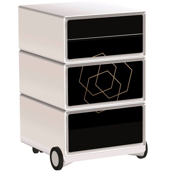 PAPERFLOW easyBox Classic Chic Rollcontainer weiß, bunt 61415 4 Auszüge 39,0 x 43,6 x 64,2 cm