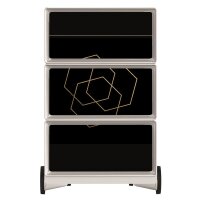PAPERFLOW easyBox Classic Chic Rollcontainer weiß, bunt 61415 4 Auszüge 39,0 x 43,6 x 64,2 cm
