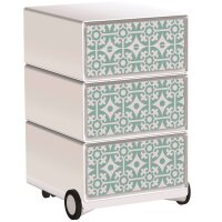 PAPERFLOW easyBox Vintage Rollcontainer weiß, bunt 60843 4 Auszüge 39,0 x 43,6 x 64,2 cm