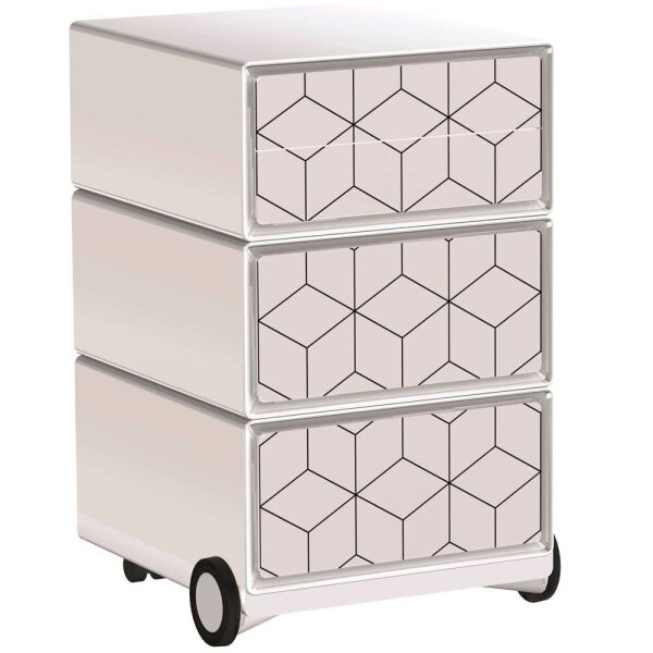 PAPERFLOW easyBox Black & White Rollcontainer weiß, schwarz 60459 4 Auszüge 39,0 x 43,6 x 64,2 cm