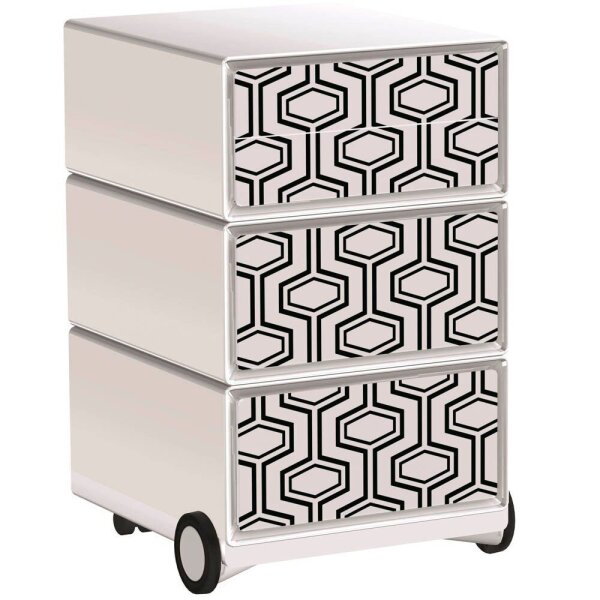 PAPERFLOW easyBox Vintage Rollcontainer weiß, bunt 60907 4 Auszüge 39,0 x 43,6 x 64,2 cm