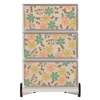 PAPERFLOW easyBox Garden Factory Rollcontainer weiß, bunt 60171 4 Auszüge 39,0 x 43,6 x 64,2 cm