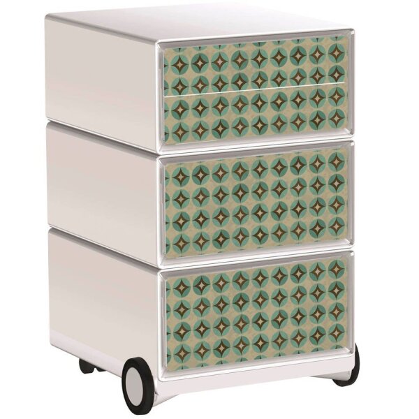PAPERFLOW easyBox Vintage Rollcontainer weiß, bunt 60891 4 Auszüge 39,0 x 43,6 x 64,2 cm