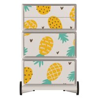 PAPERFLOW easyBox Tropical Rollcontainer weiß, bunt 60731 4 Auszüge 39,0 x 43,6 x 64,2 cm