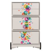 PAPERFLOW easyBox Business Rollcontainer weiß, bunt 62141 4 Auszüge 39,0 x 43,6 x 64,2 cm