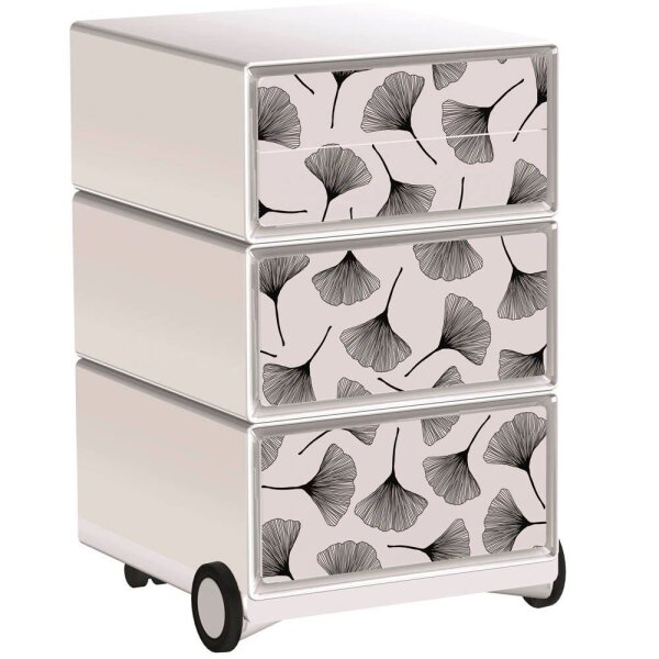 PAPERFLOW easyBox Black & White Rollcontainer weiß, schwarz 62439 4 Auszüge 39,0 x 43,6 x 64,2 cm