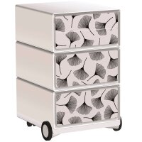 PAPERFLOW easyBox Black & White Rollcontainer weiß, schwarz 62439 4 Auszüge 39,0 x 43,6 x 64,2 cm