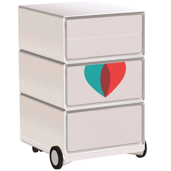 PAPERFLOW easyBox Business Rollcontainer weiß, bunt 62173 4 Auszüge 39,0 x 43,6 x 64,2 cm